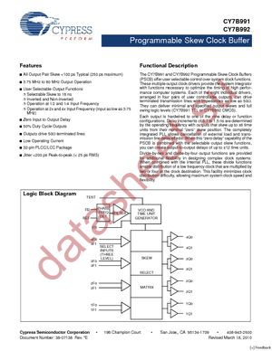 CY7B991-7JI datasheet  